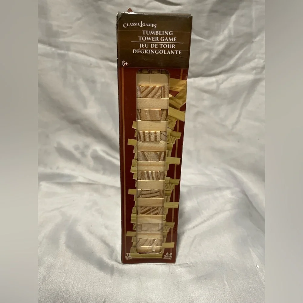New Mini Classic Tumbling Tower Game - Brown